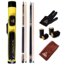 CUESOUL Professional Pool Cue Stick Set – 2 Cue Sticks Packed in 2x2 Hard Pool Cue Case