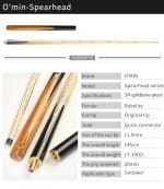Omin Snooker Cue Stick Spearhead Series 11.5mm Tip - Image 6