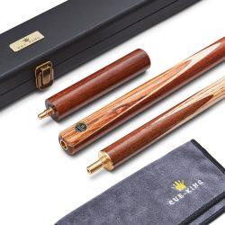 Cue-King Premier 400 Handmade 57" Snooker And Pool Cue, 18oz, 3/4 Jointed 9.5mm Tip, With Zebra Wood, Hard Case, Extension, And Microfiber Cue Towel